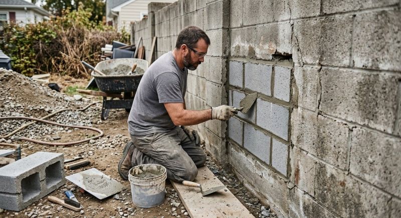 Cinder Block Wall Repair in Staten Island, NY