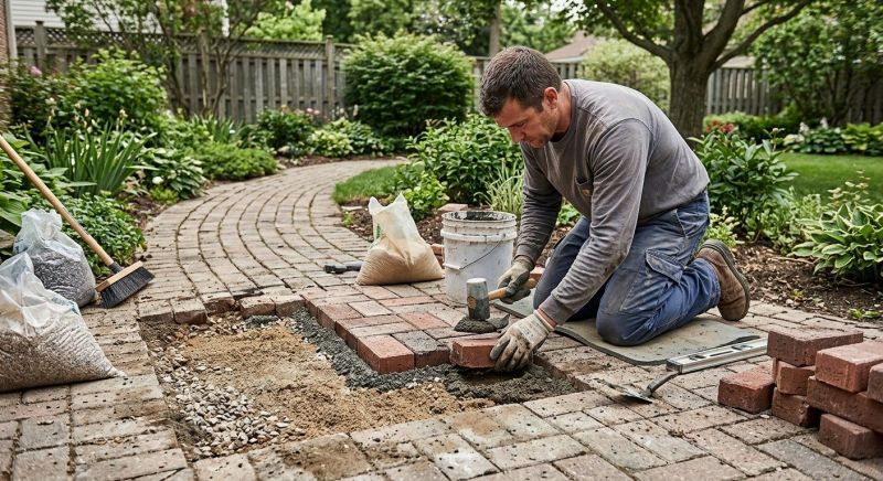 Entryway Brick Repair in Old Bridge, NJ