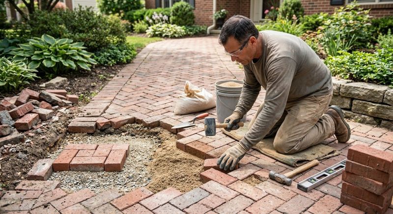 Entryway Brick Repair in Old Bridge, NJ