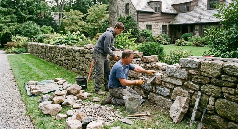 Stone Wall Repair in Hopewell, NJ